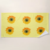 Serviette de plage à motif tournesols (Devant)