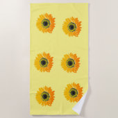 Serviette de plage à motif tournesols (Devant)
