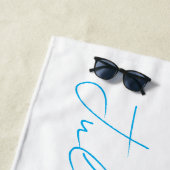 Serviette de plage à nom de script personnalisé : (En situation)