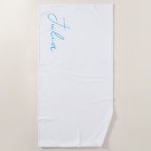 Serviette de plage à nom de script personnalisé : (Devant)