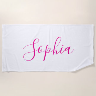 Serviette de plage à nom de script personnalisé :V