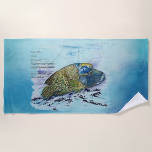 Serviette de plage à papier peint à la main (Devant)
