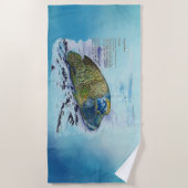Serviette de plage à papier peint à la main (Devant)