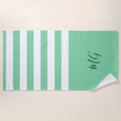 Serviette de plage à rayures Aqua personnalisée (Devant)