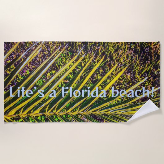 Serviette de plage à rayures audacieuses de Palm B (Devant)