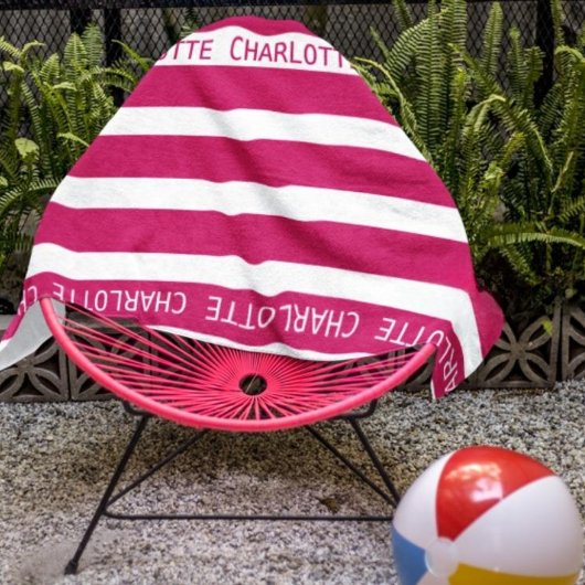 Serviette de plage à rayures classiques personnali