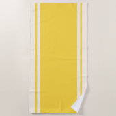 Serviette de plage à rayures côtières - Jaune et c (Devant)