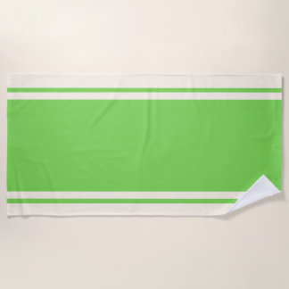 Serviette de plage à rayures côtières - Lime et cr