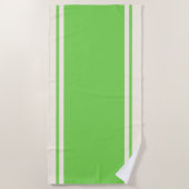 Serviette de plage à rayures côtières - Lime et cr (Devant)