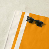 Serviette de plage à rayures côtières - Orange et (En situation)