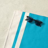 Serviette de plage à rayures côtières - Turquoise (En situation)
