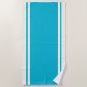 Serviette de plage à rayures côtières - Turquoise (Devant)