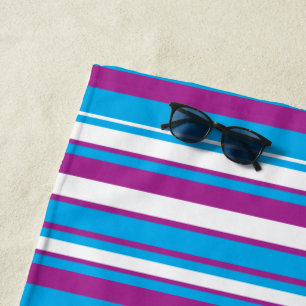 Serviette de plage à rayures diagonales Ocean Bree