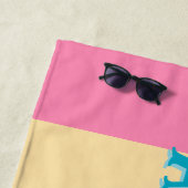 Serviette de plage à rayures prépa rétro avec mono (En situation)