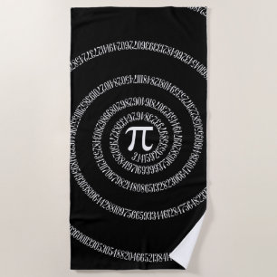 Serviette De Plage A Spiral of Pi Graphic on a
