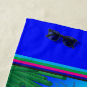 Serviette de plage à thème marin (En situation)