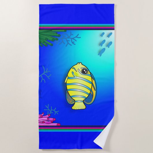 Serviette de plage à thème marin (Devant)