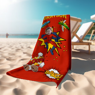 Serviette de plage à thème pour enfants Superhero