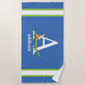 Serviette De Plage ABC du Dr Seuss : Lettre A - Blanc | Ajouter Votre (Devant)