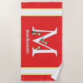 Serviette De Plage ABC du Dr Seuss : Lettre M - Blanc | Ajouter Votre (Devant)