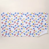 Serviette De Plage ABC Lettres Rouge Jaune Bleu Plage Serviette (Devant)