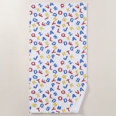 Serviette De Plage ABC Lettres Rouge Jaune Bleu Plage Serviette (Devant)