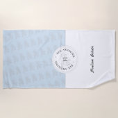 Serviette De Plage Abee Awesome Silver Bee Personnalisé Monogramme (Devant)