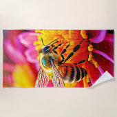 Serviette De Plage Abee en effervescence sur la conception de la fleu (Devant)