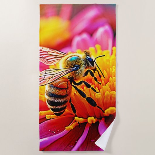 Serviette De Plage Abee en effervescence sur la conception de la fleu (Devant)