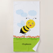Serviette De Plage Abeille dans Tulip Garden (Devant)