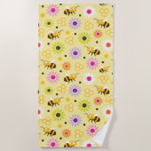 Serviette De Plage Abeille & Fleurs (Devant)