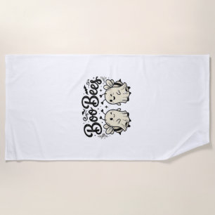 Serviette De Plage Abeilles Bouh Design de Fantôme d'Halloween Vintag