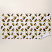Serviette De Plage Abeilles Et Pois (Devant)