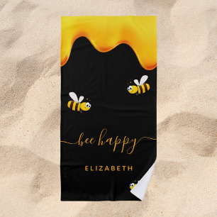 Serviette De Plage Abeilles noires joyeux bosse abeilles doux miel mo