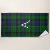 Serviette De Plage Abercrombie Clan Tartan Plaid Monogram Beach Servi (Devant)