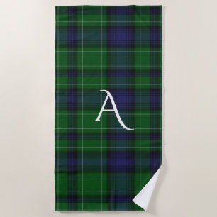 Serviette De Plage Abercrombie Clan Tartan Plaid Monogram Beach Servi