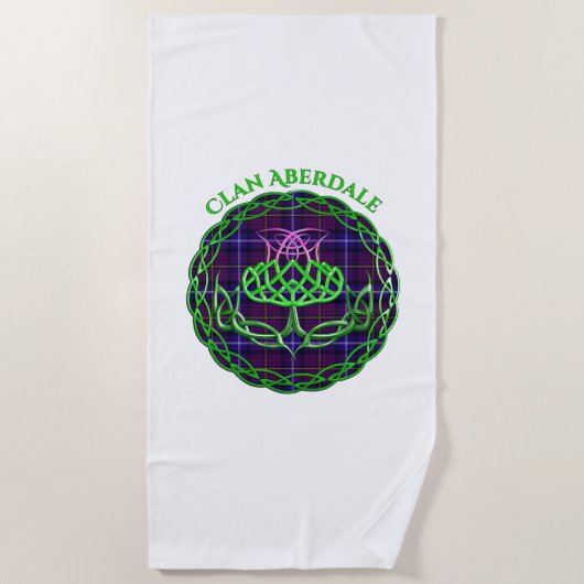 Serviette De Plage Aberdale Scottish Tartan Celtic Thistle (Devant)
