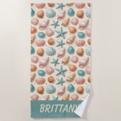 Serviette De Plage Abondance de coquillages (Devant)