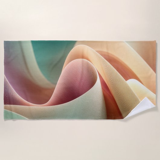 Serviette De Plage Abstract Drapery with Pastel Gradient Flow (Devant)
