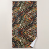 Serviette De Plage Abstract Earth Tone Swirl Pattern (Devant)