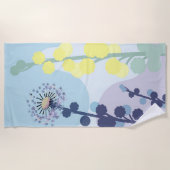 Serviette De Plage Abstract Golden Wattle Modern Acacia Illustrative (Devant)