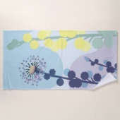 Serviette De Plage Abstract Golden Wattle Modern Acacia Illustrative (Devant)
