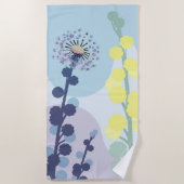 Serviette De Plage Abstract Golden Wattle Modern Acacia Illustrative (Devant)