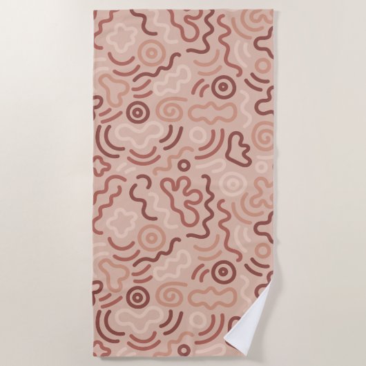 Serviette De Plage Abstract Party Doodle Pattern (Devant)