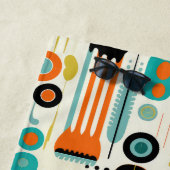 Serviette De Plage Abstract Pattern RETRO Mid Century Modern Name  (En situation)
