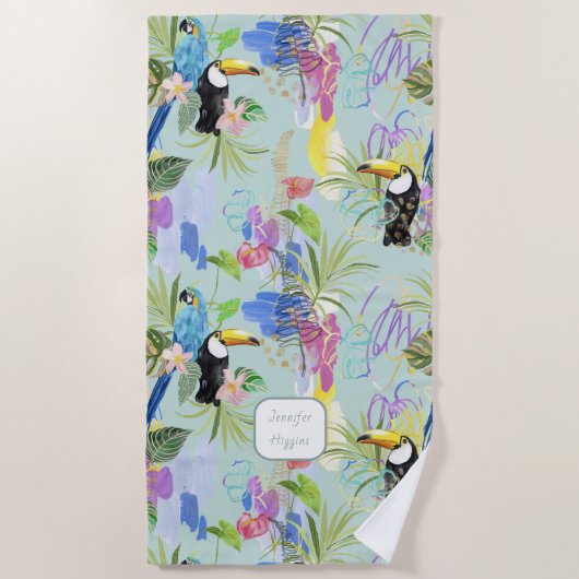 Serviette De Plage Abstractions tropicales (Devant)