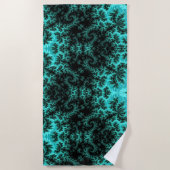 Serviette De Plage Abstrait Black Green Fractal Art (Devant)