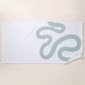 Serviette De Plage Abstrait Coral Reef Green et White Beach (Devant)