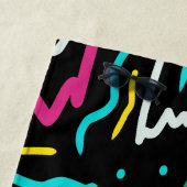 Serviette De Plage Abstrait de la partie de contraste de Neon Bold (En situation)