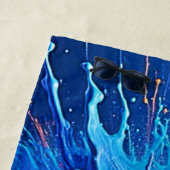 Serviette De Plage Abstrait de projection de peinture dynamique (En situation)